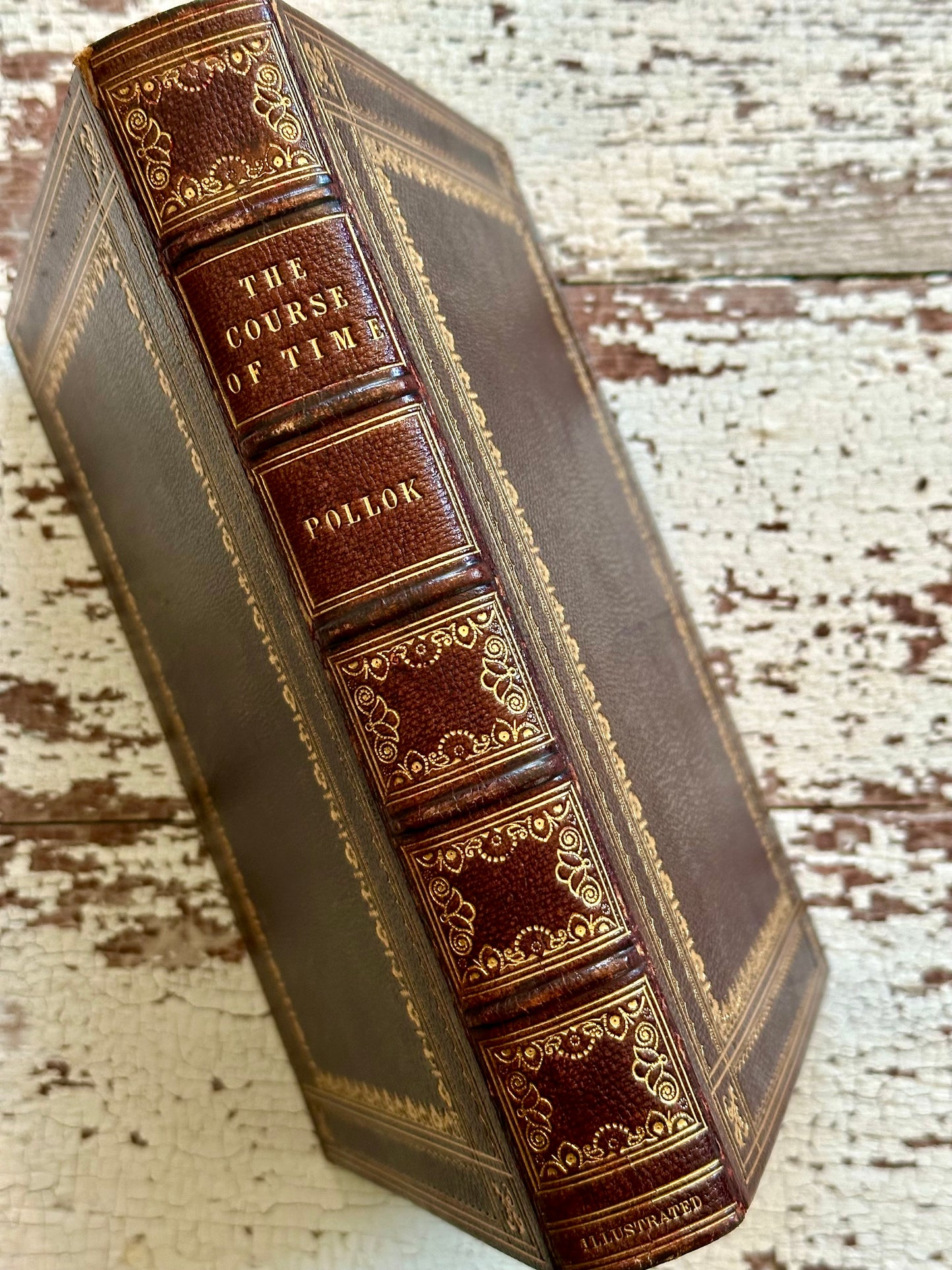 Rare 1857 The Course of Time Book With Hidden Fore-edge Painting