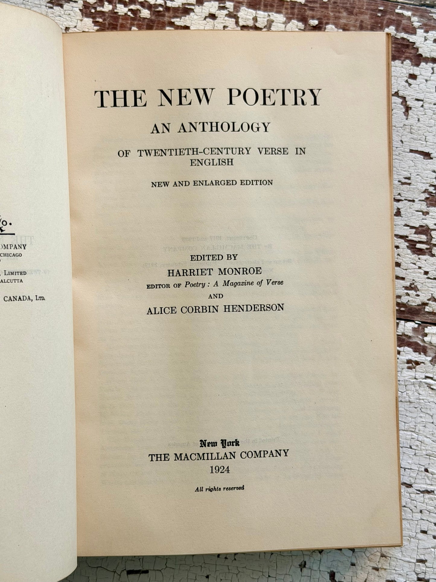 1924 The New Poetry, An Anthology