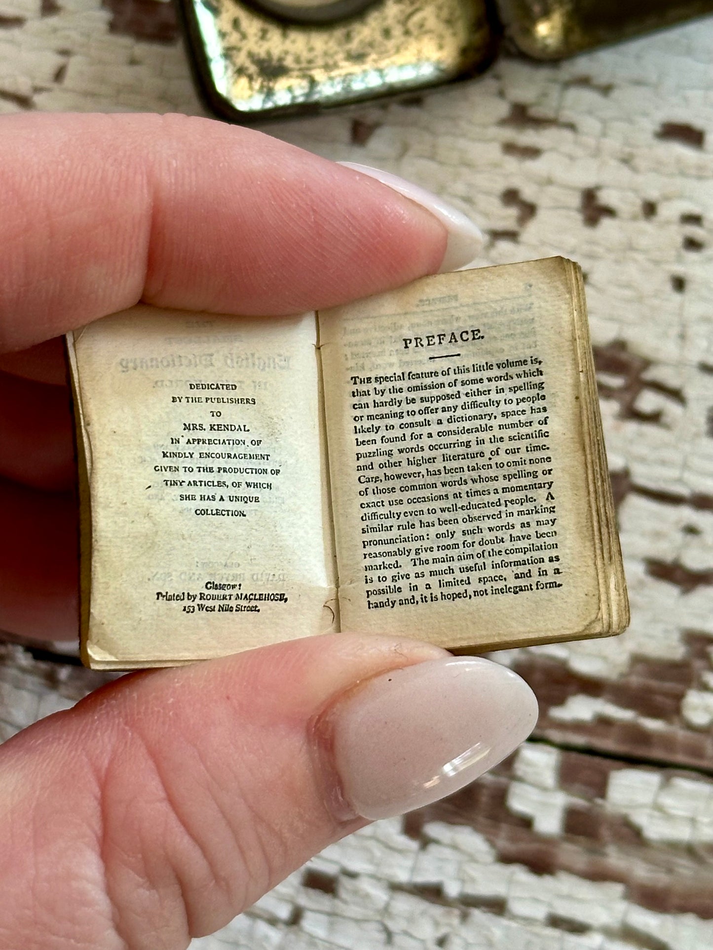 Antique Micro Bryce’s English Dictionary in Silver Case