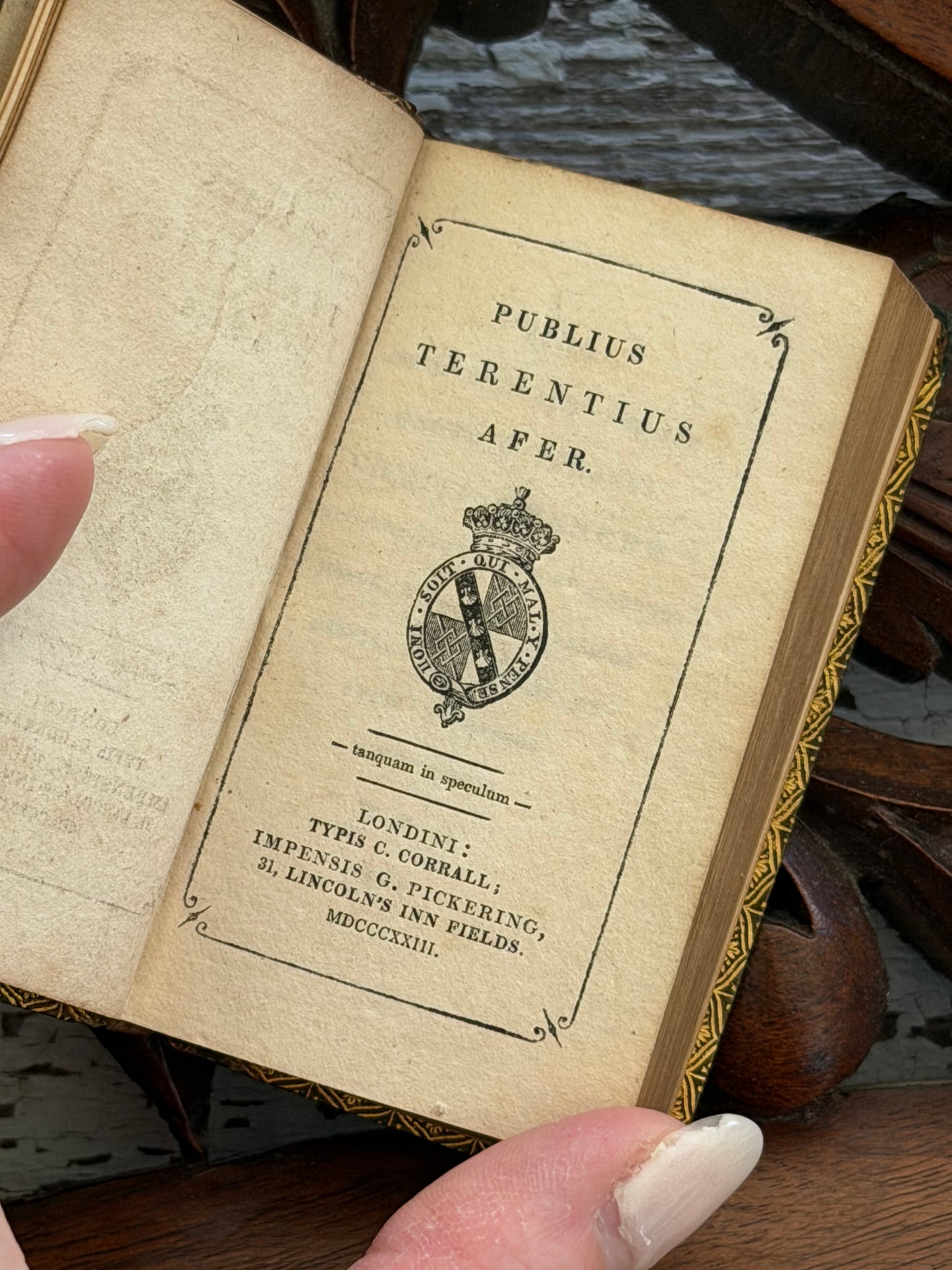 1823 Miniature Publius Terentius Afer Book- Fine Binding
