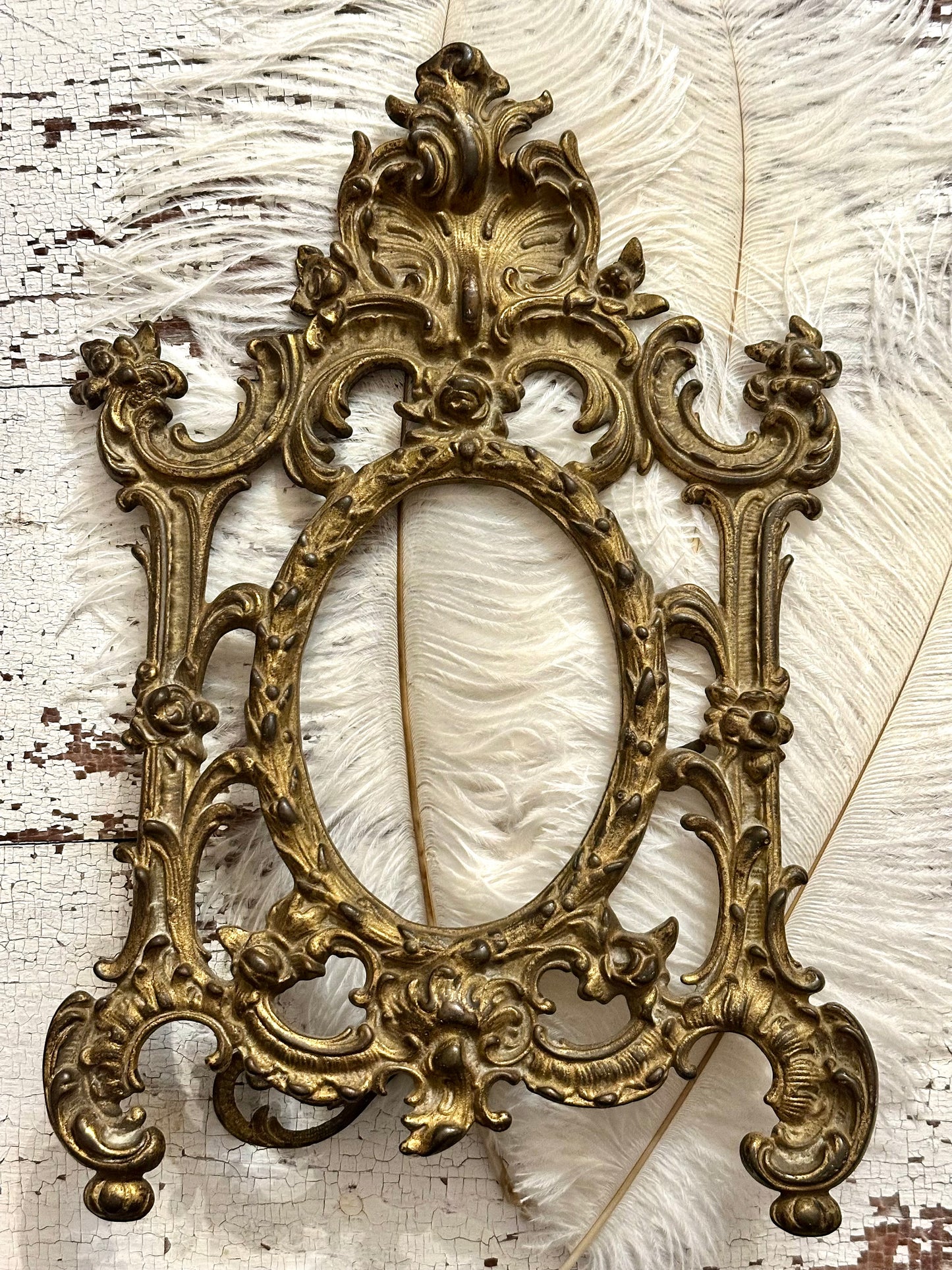 Large Antique Cast Iron Frame with Stand