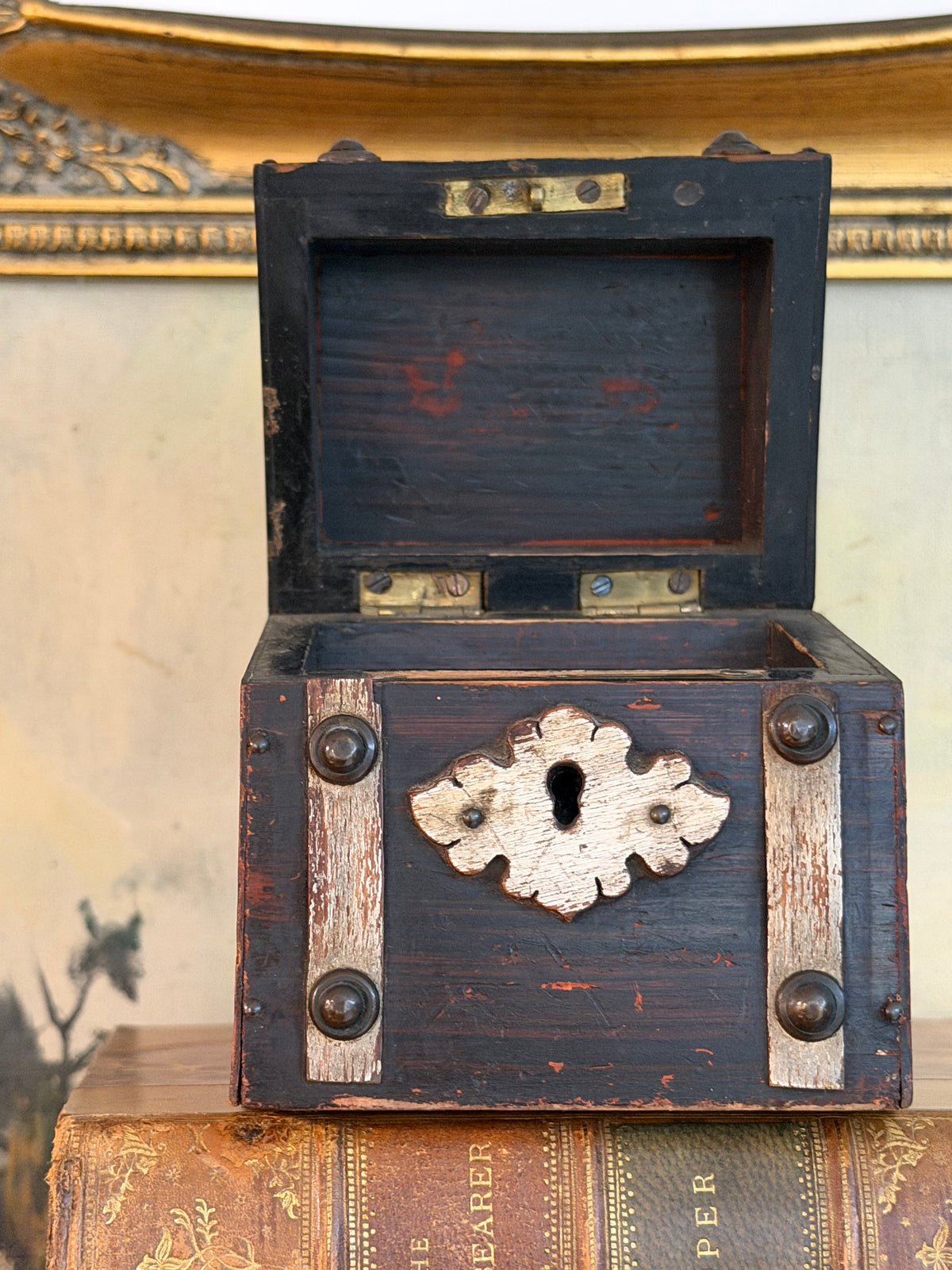 Antique Miniature Victorian Box with Key Hole
