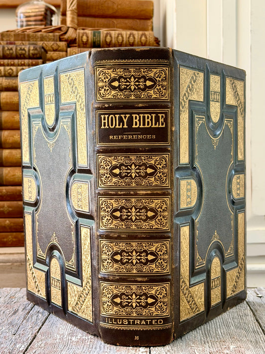 1877 Large Leather Family Bible- Old & New Testament