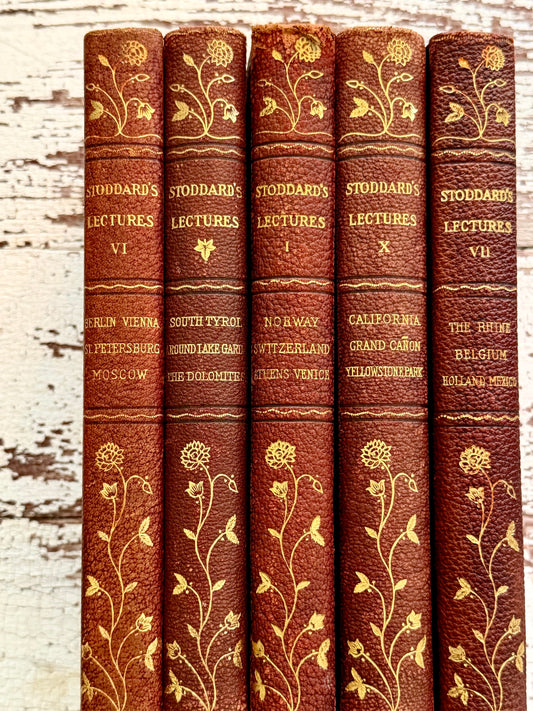 1906 Set of Stoddard’s Lectures with Floral Spines