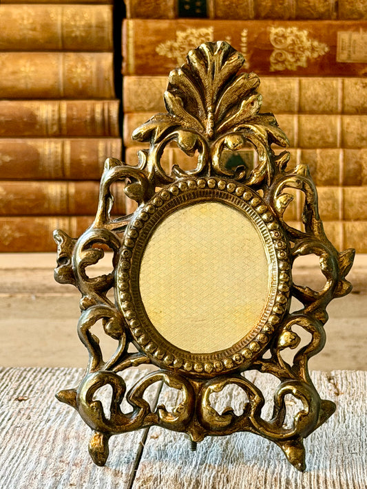 Small Brass Ornate Frame with Kick Stand