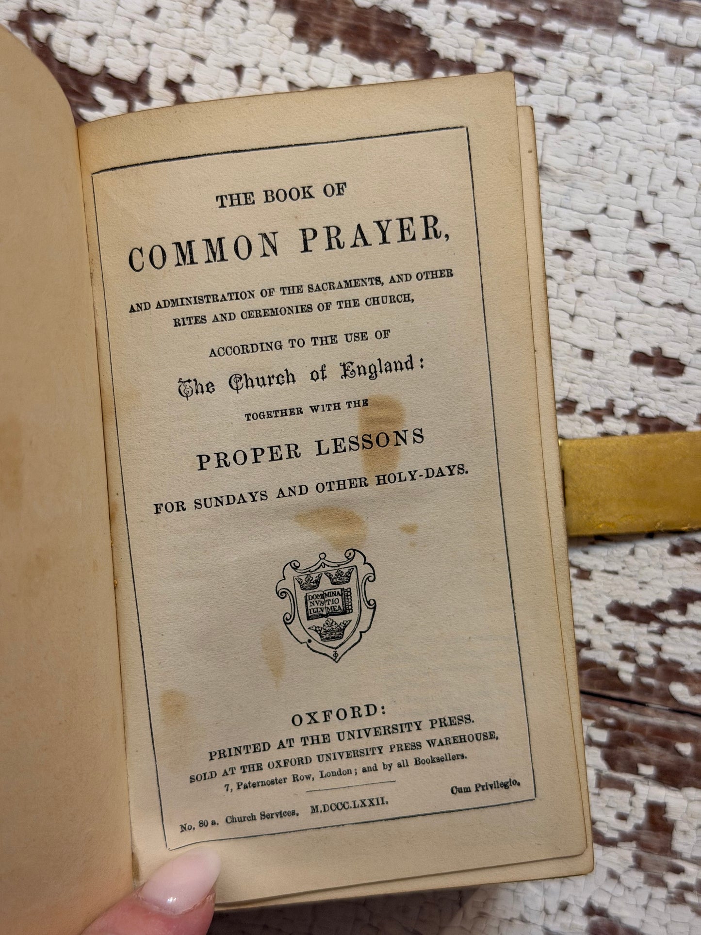 1872 Church Services Book- The Book of Common Prayer