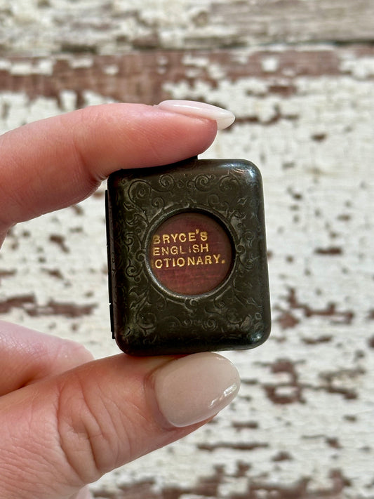 Antique Micro Bryce’s English Dictionary in Silver Case