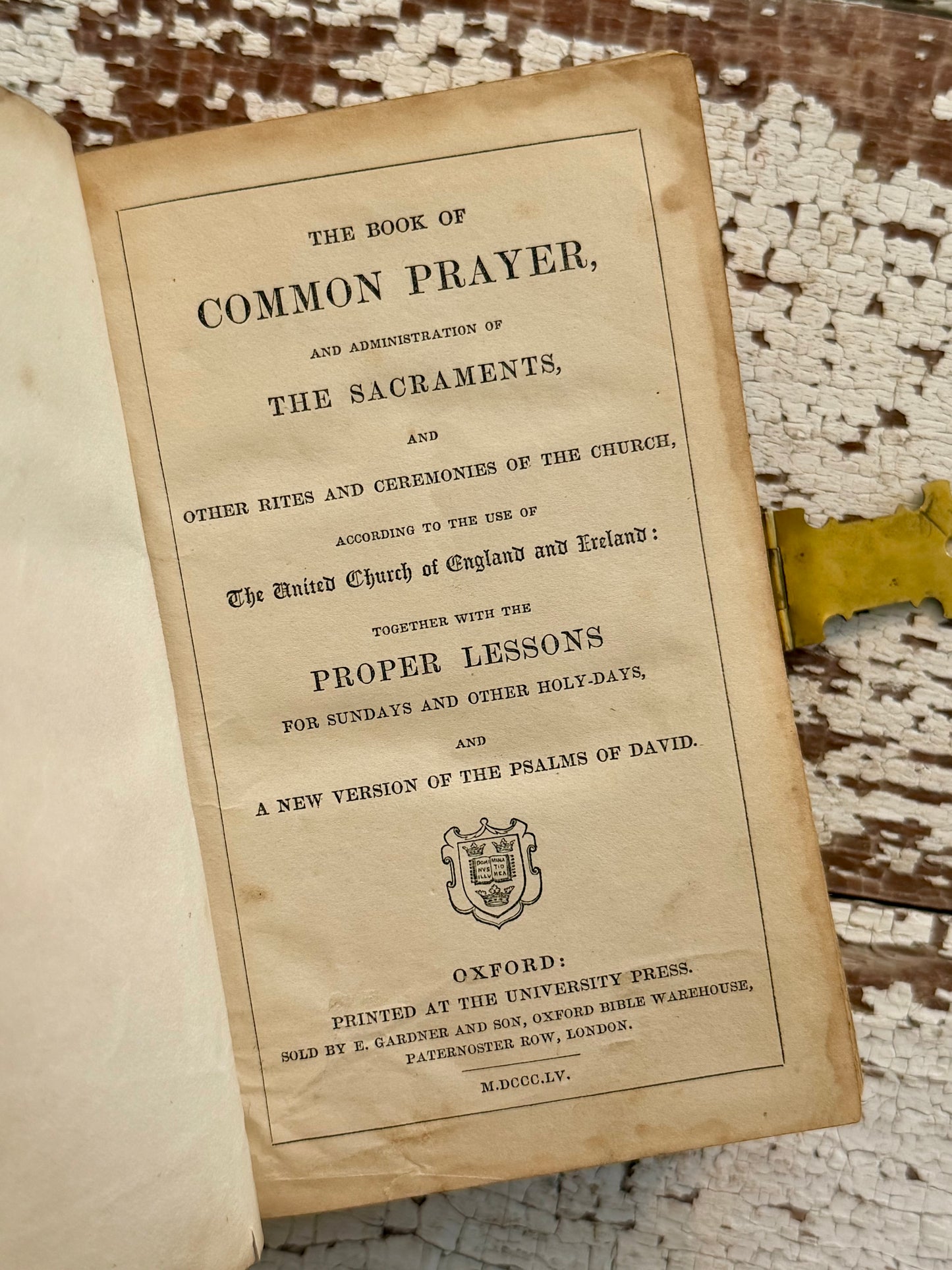 1855 Book of Common Prayer with Brass Hardware & Clasp