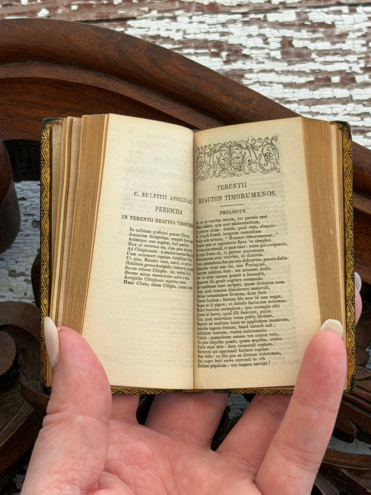 1823 Miniature Publius Terentius Afer Book- Fine Binding