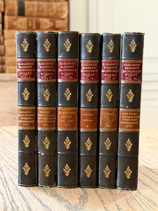 1900 The Complete Works of Elizabeth Barrett Browning- 6 Book Set