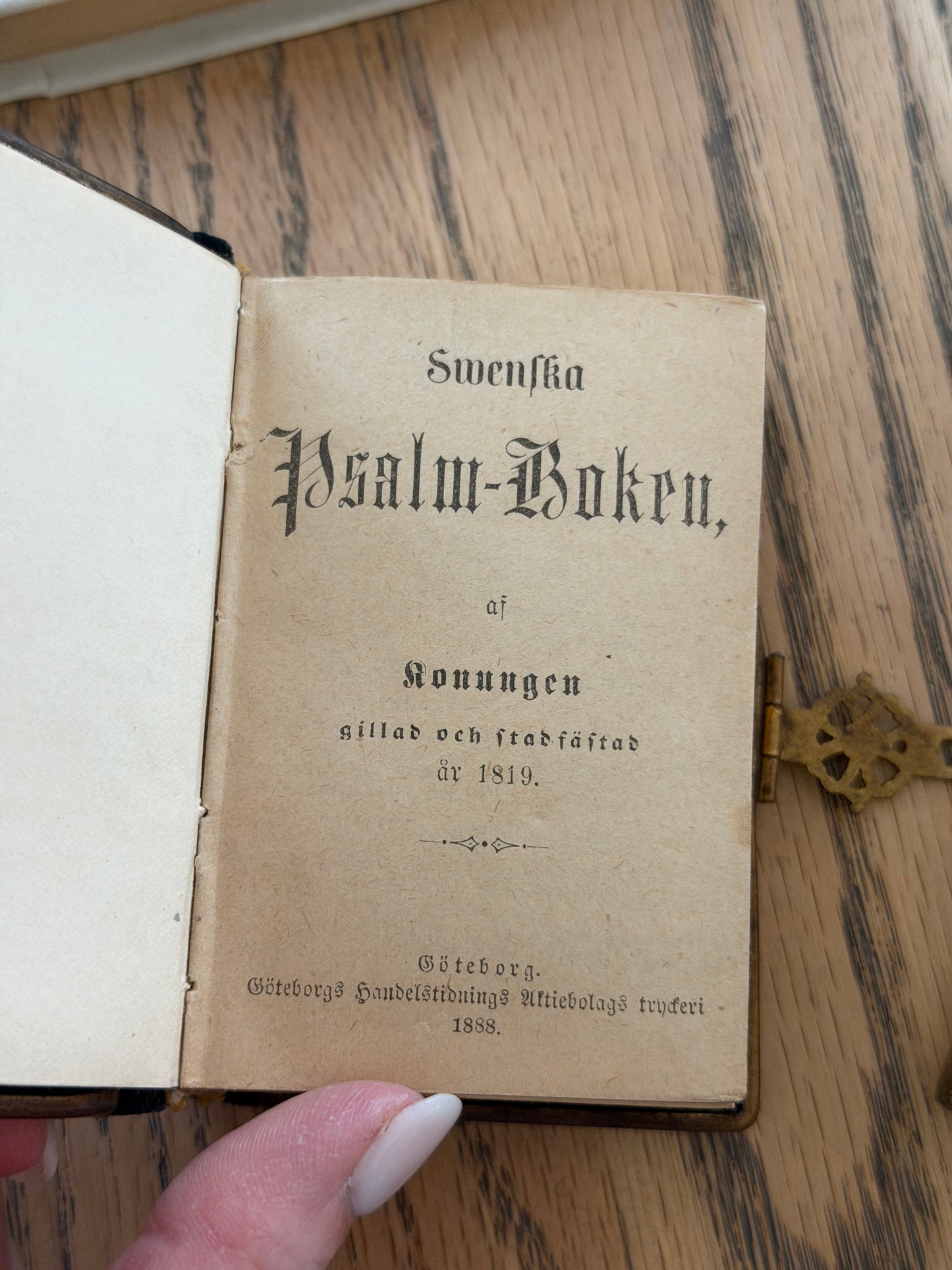1888 Miniature Swedish Psalm Book with Clasp