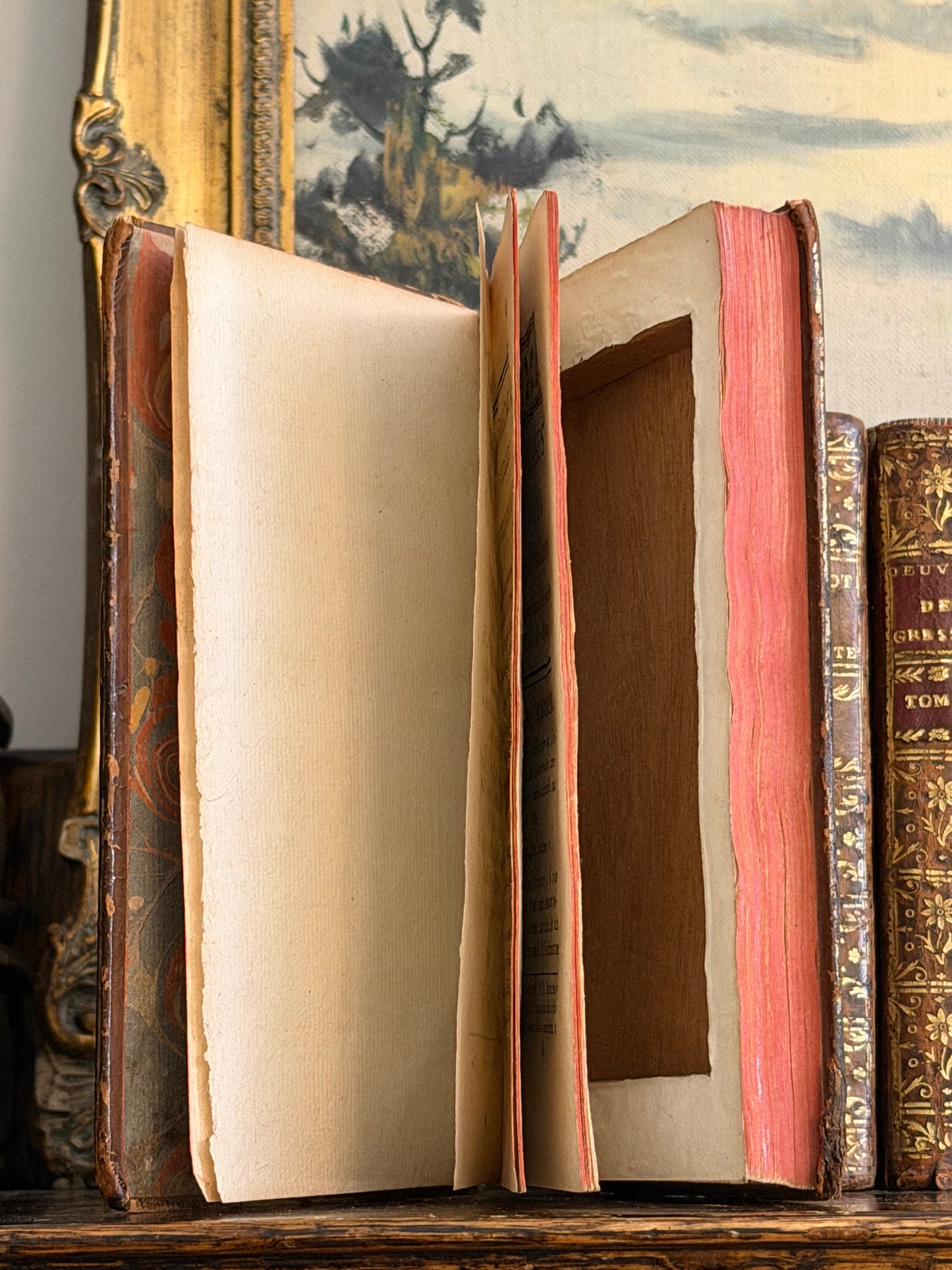 1776 French Leather Book with Hidden Compartment & Royal Provenance