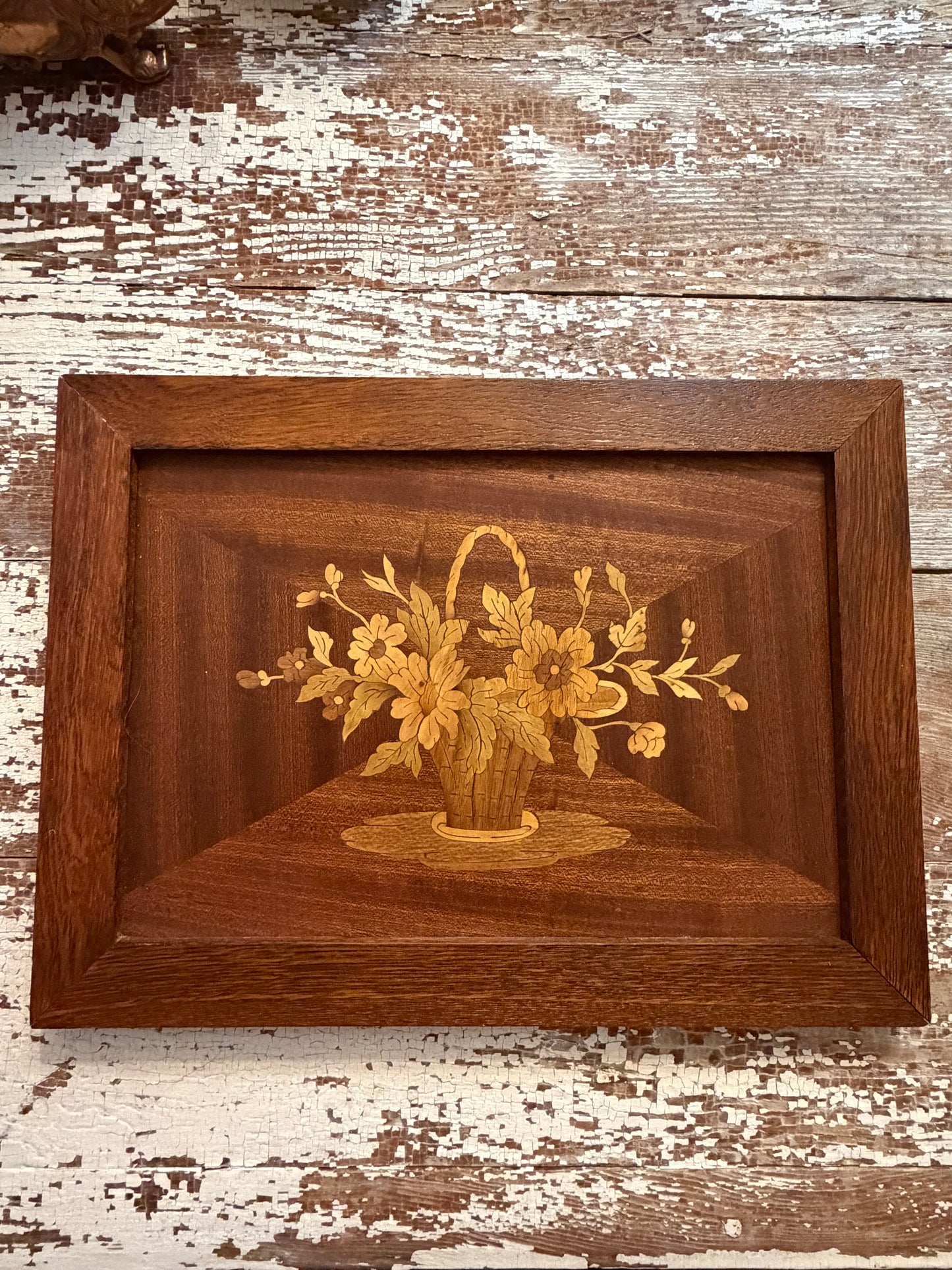 Vintage Wood Inlay Art Piece