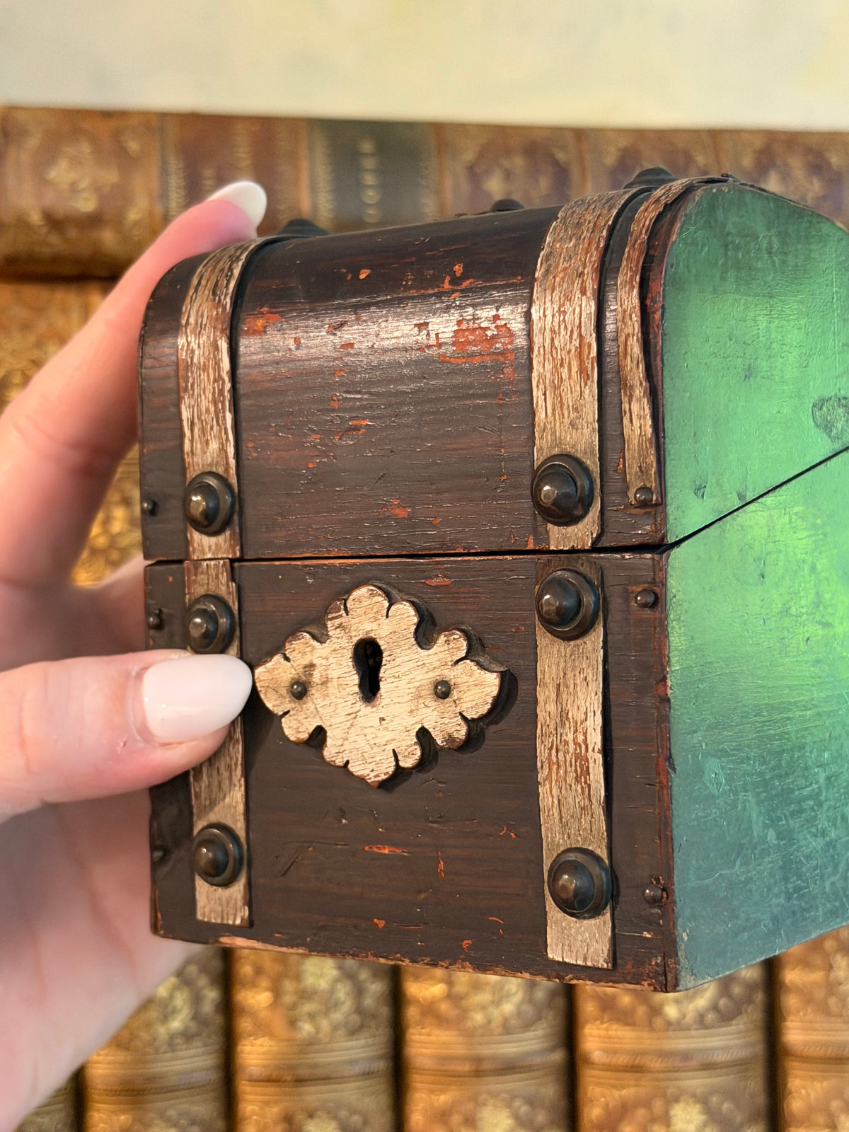 Antique Miniature Victorian Box with Key Hole