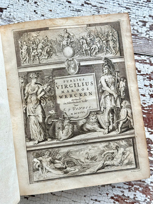 1696 Publious Virgilius Maroos Works in Full Vellum
