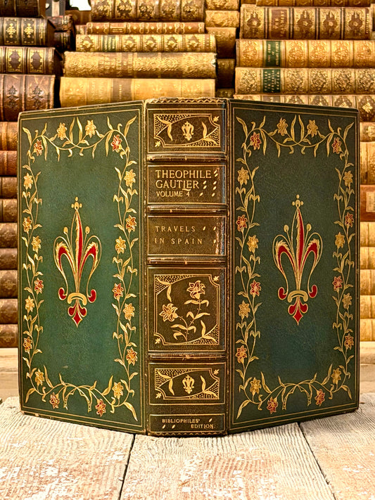 1901 The Works of Theophile Gautier, Travels in Spain- Very Rare Fine Binding