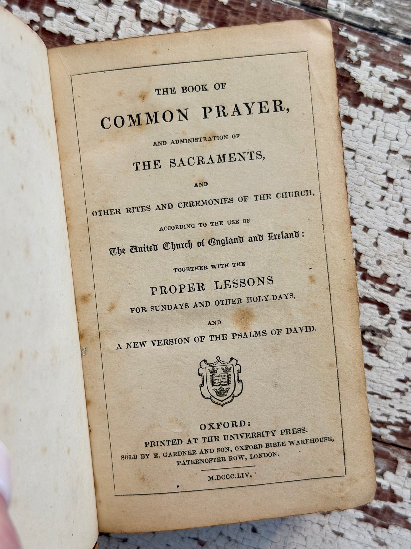 1854 Book of Common Prayer with Gauffered Edge & Brass Hardware