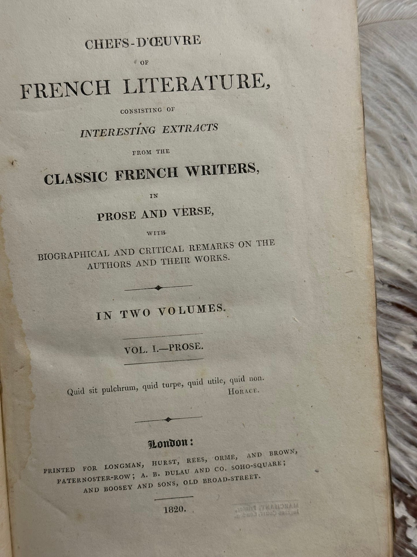1820 Chefs-D’Oeuvre (Masterpieces) of French Literature Book Set