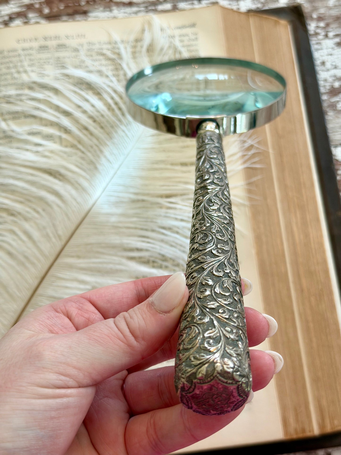 Antique Silver Magnifying Glass