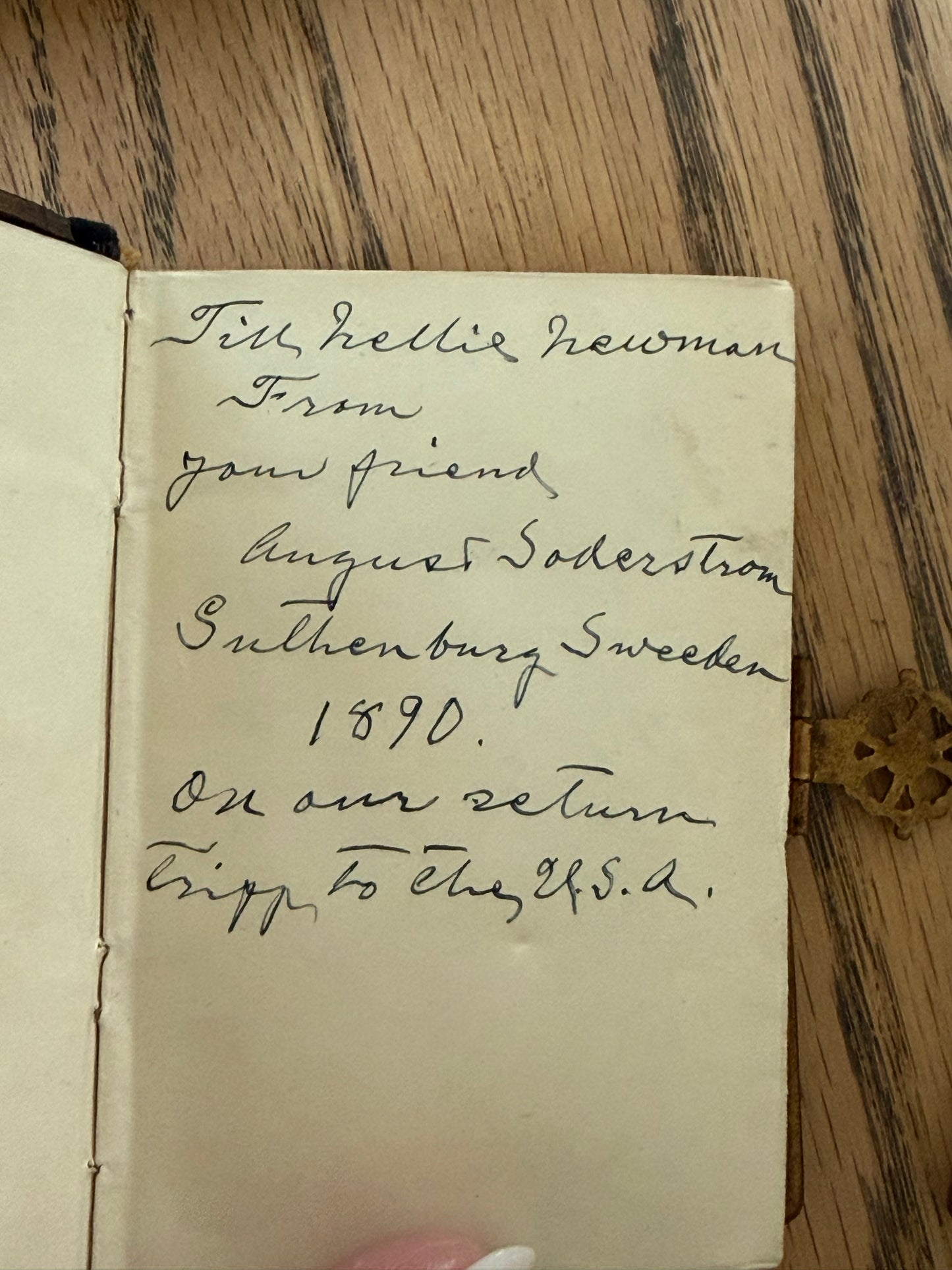1888 Miniature Swedish Psalm Book with Clasp