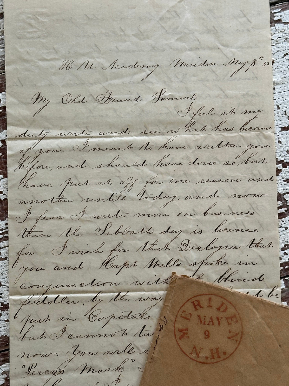 Burrow Letters 1853 Letter from a student or teacher in New Hampshire – The Budding Burrow