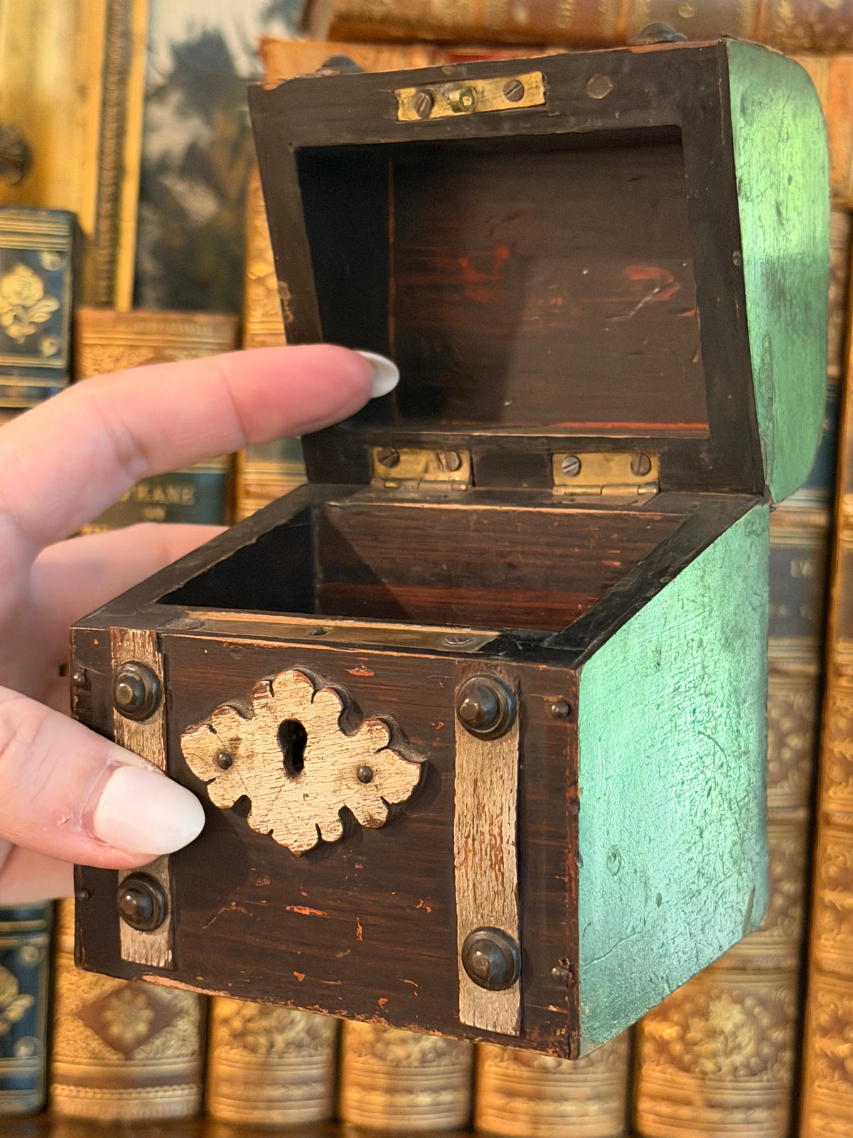 Antique Miniature Victorian Box with Key Hole