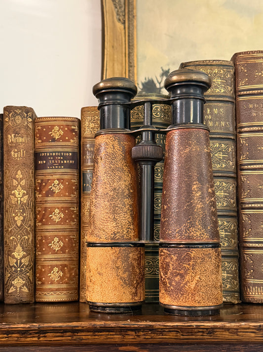Antique Leather Military Binoculars