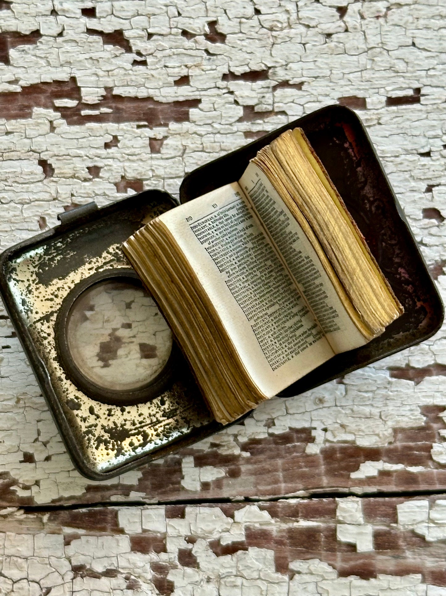 Antique Micro Bryce’s English Dictionary in Silver Case