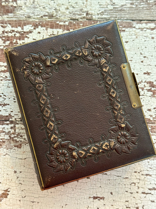 Antique Leather Photo Album Filled with Old Photographs & Tintypes