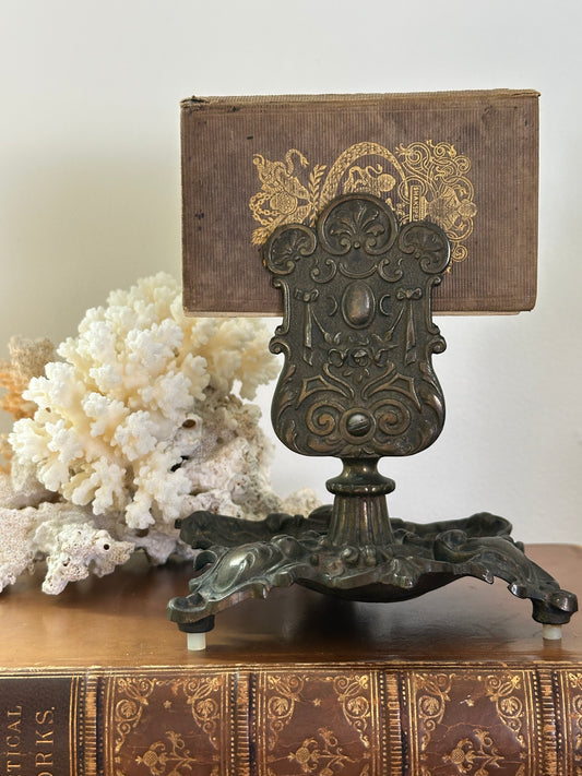 Antique Ornate Match Box Holder or Book Stand