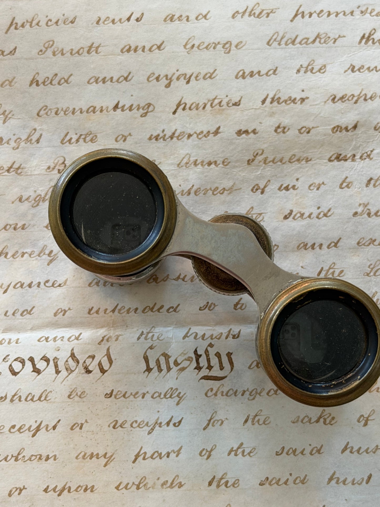 Antique French Opera Glasses With Hunt Scene