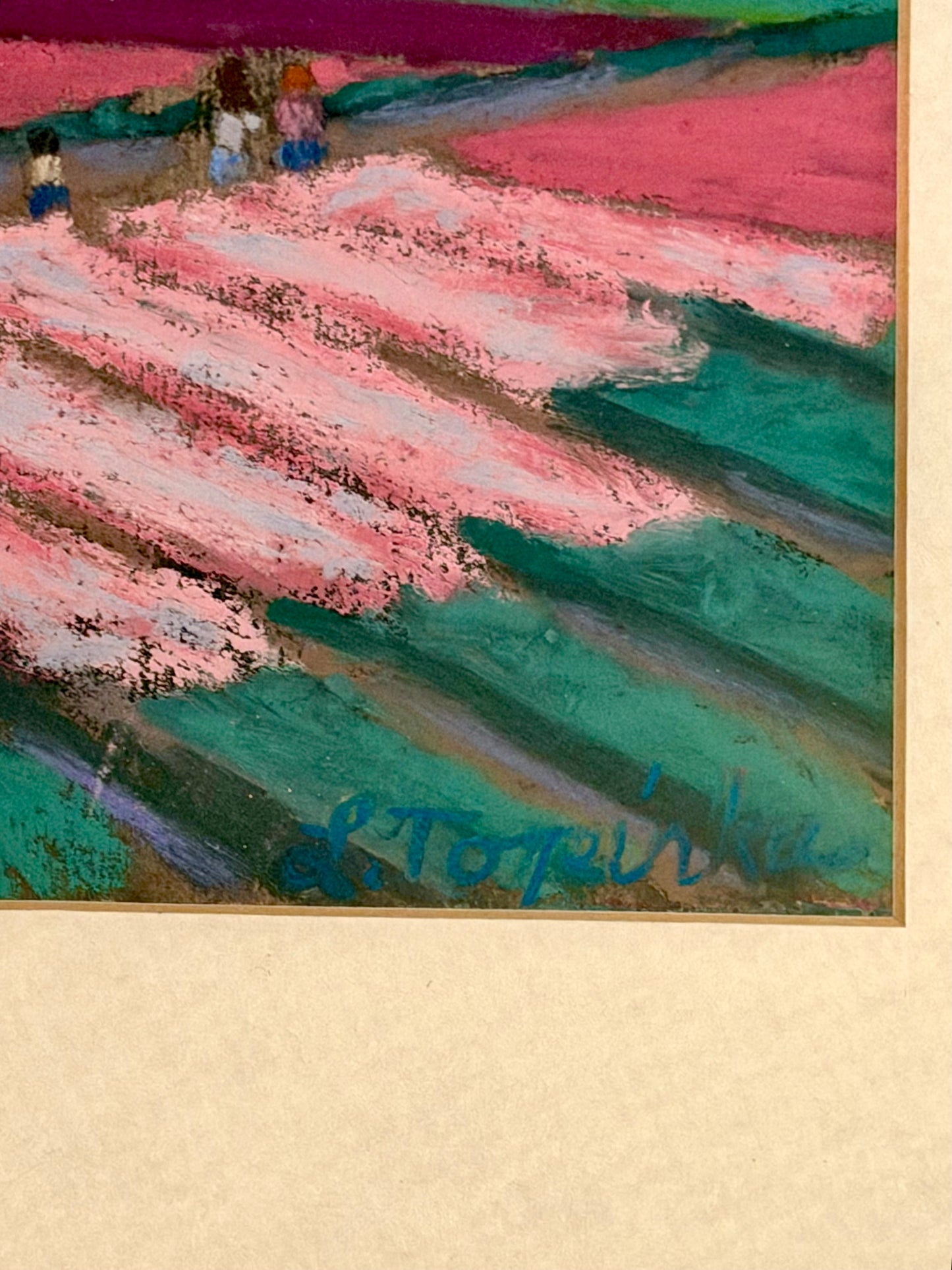 Original Pastel Painting in Gold Frame