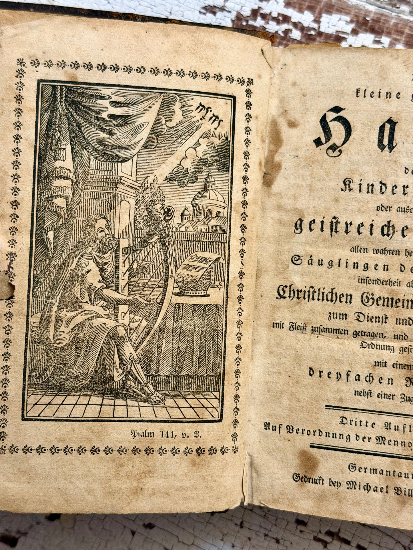 1820 The Little Spiritual Harp of The Children of Zion or Select Spiritual Songs- In German