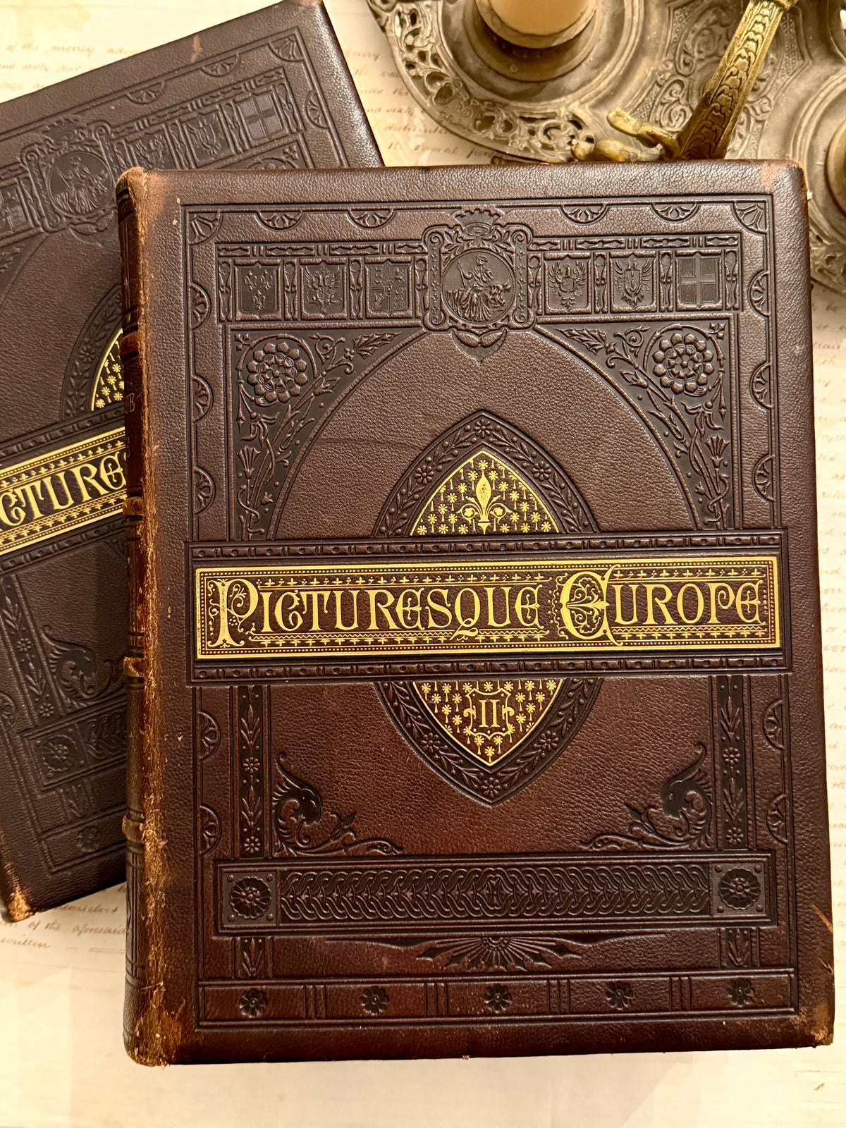 Picturesque Europe Book Set- Large Full Leathers