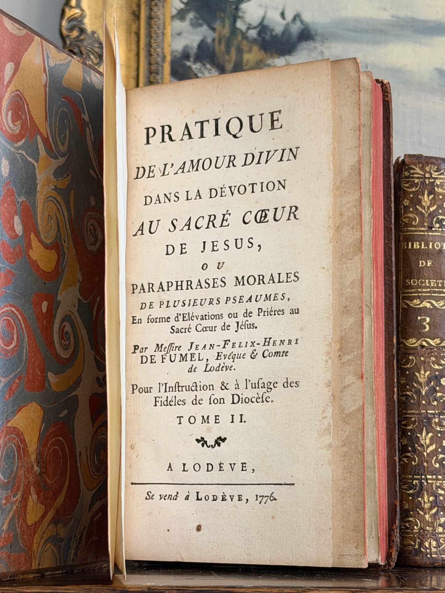 1776 French Leather Book with Hidden Compartment & Royal Provenance