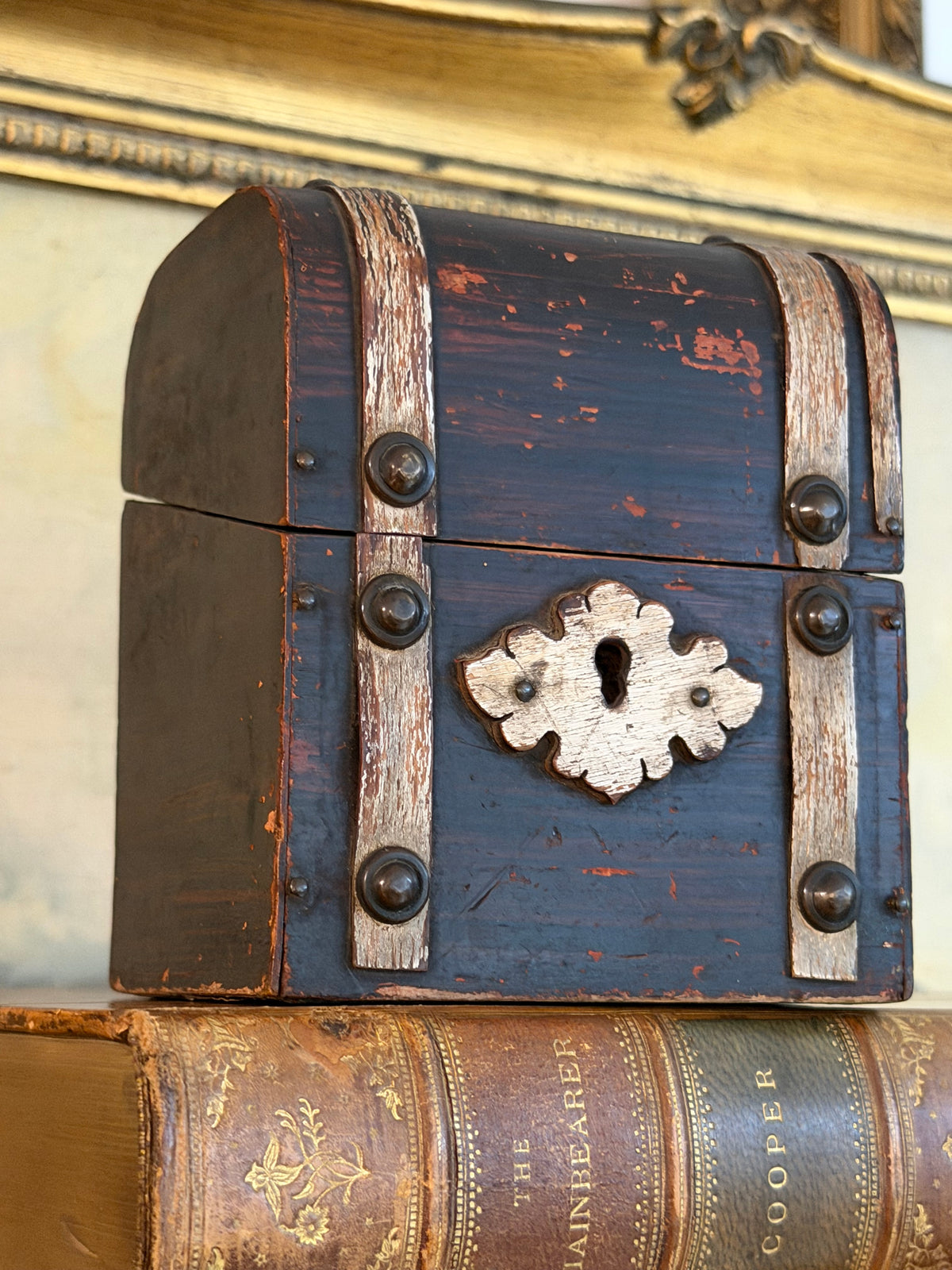 Antique Miniature Victorian Box with Key Hole