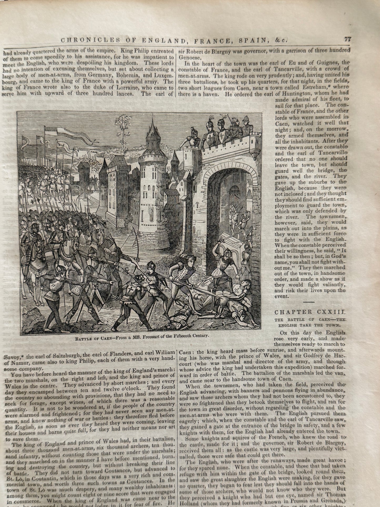 Chronicles of England, France & Spain by Sir John Froissart- Circa 1840
