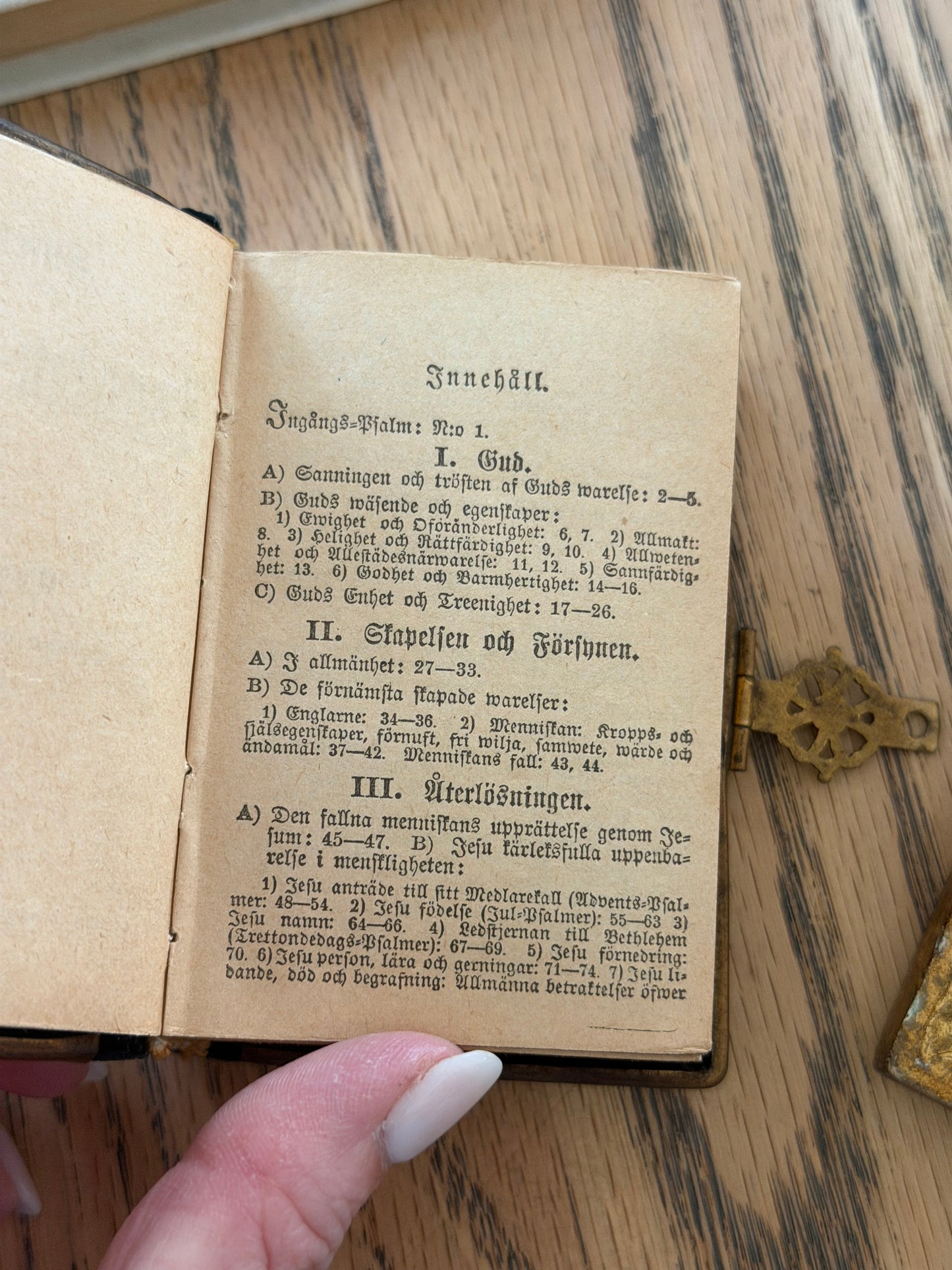 1888 Miniature Swedish Psalm Book with Clasp